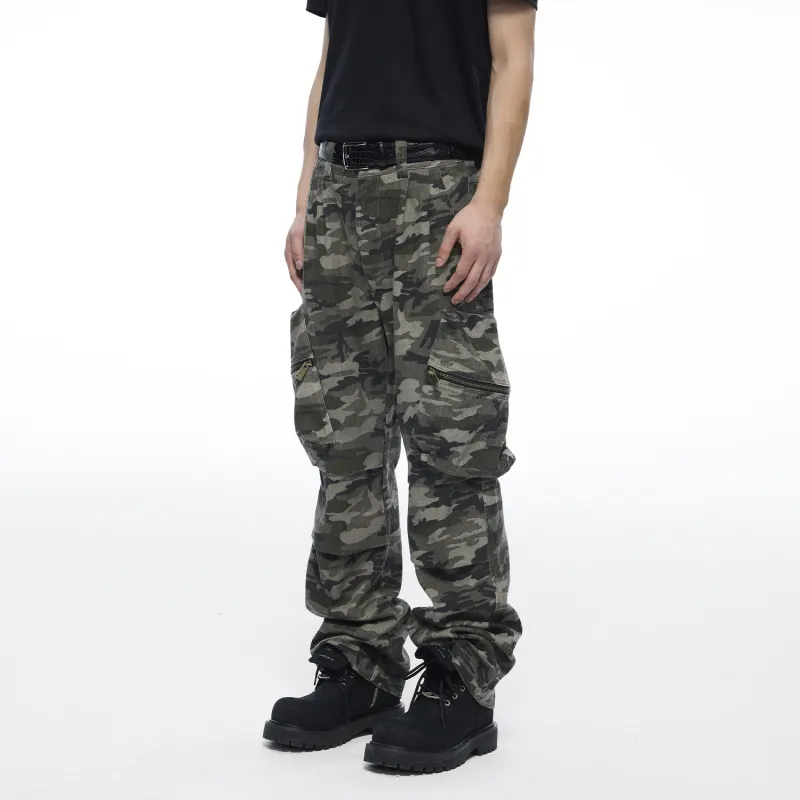 TERRA INCOGNITA Cargo Pants Unisex Green Camouflage-3