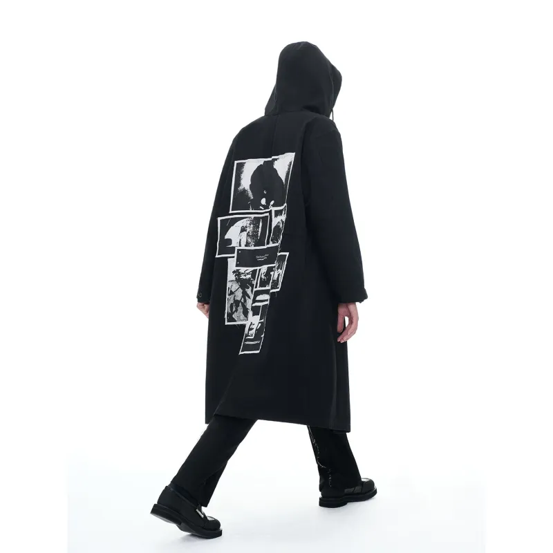 TERRA INCOGNITA Trench Coat Unisex Black-3