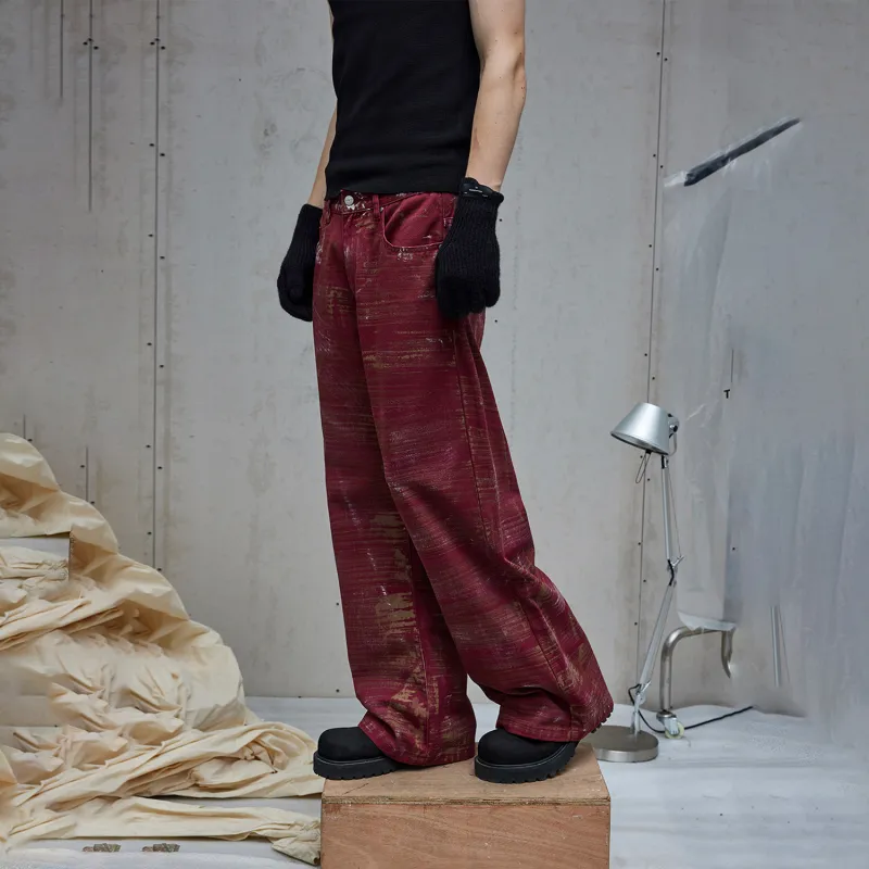 TERRA INCOGNITA Jeans Unisex Burgundy-4