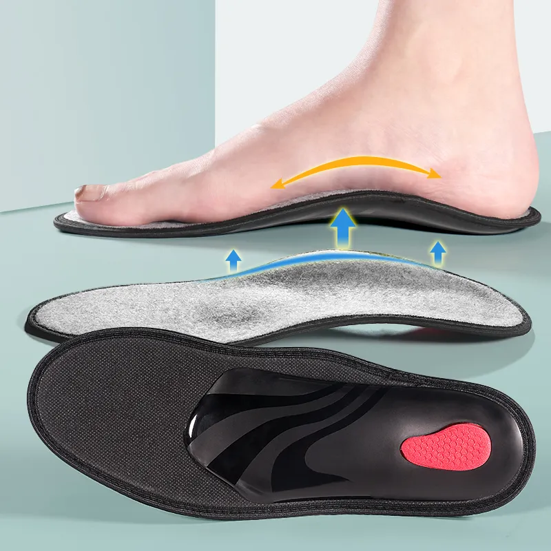 Maigaole Wool Felt Latex TPU Orthotic Pad Insoles Unisex-2