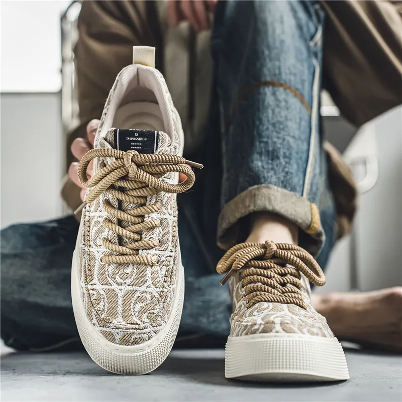 KLAOSD Slip Resistant, Abrasion Resistant, Breathable Low Top Canvas Shoes Men's-7