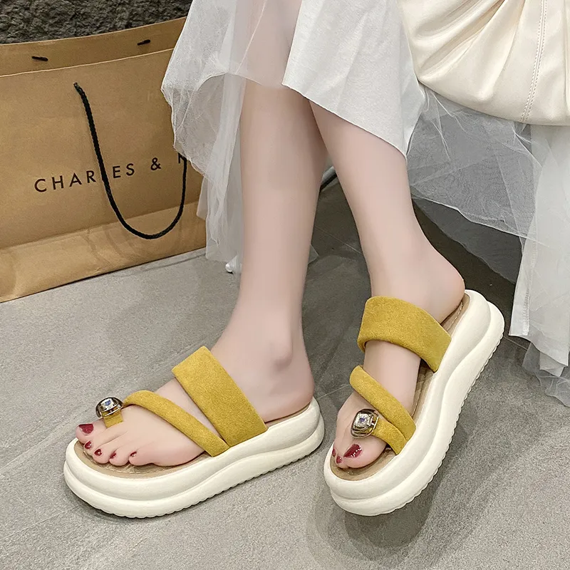 KLAOSD Rubber Sole Rhinestone Odor Resistant Slip Resistant Abrasion Resistant Slide Slippers Women's-10