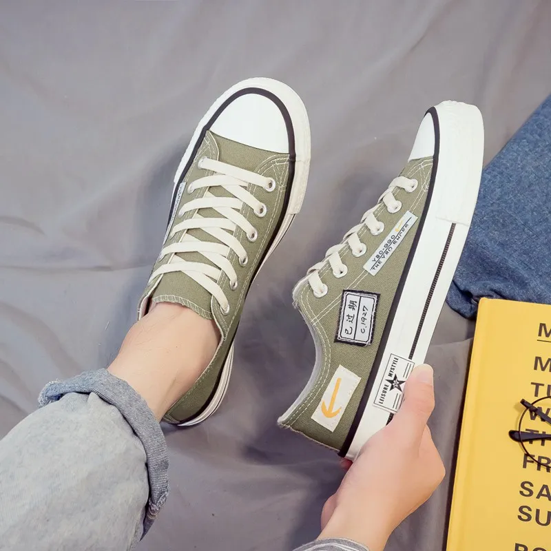 KLAOSD Anti Slip Wear Resistant Low Top Canvas Shoes Unisex-12