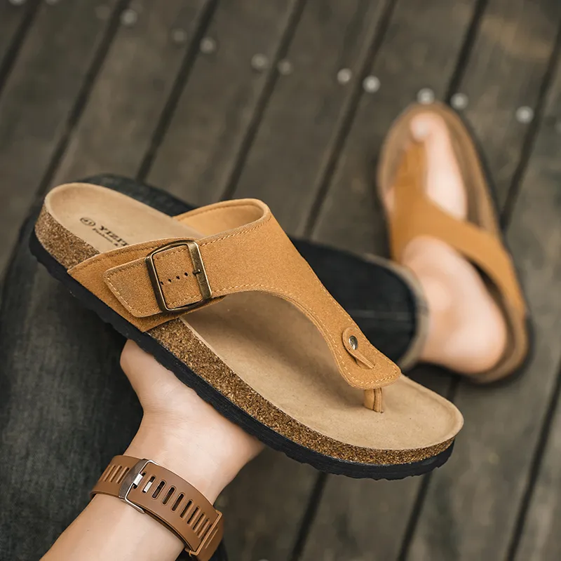 KLAOSD Rubber Sole Abrasion Resistant Slip Resistant Flip Flops Unisex-16
