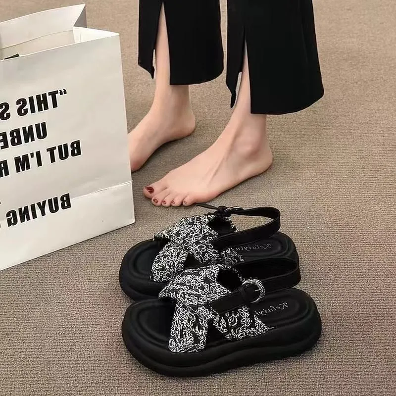 KLAOSD One Strap Sandals Women's Black-1