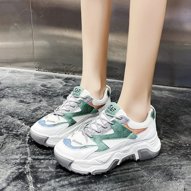 KLAOSD Abrasion Resistant Slip Resistant Low Top Chunky Sneakers Women's-1