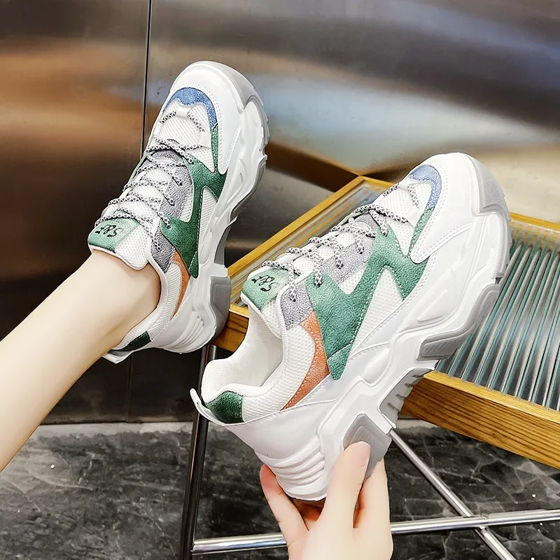 KLAOSD Abrasion Resistant Slip Resistant Low Top Chunky Sneakers Women's-4