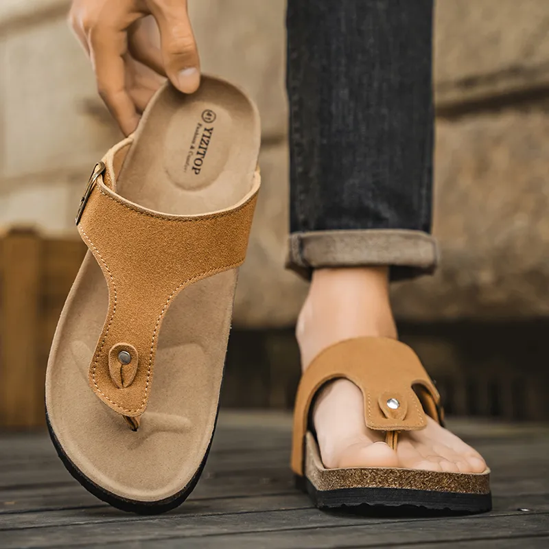 KLAOSD Rubber Sole Abrasion Resistant Slip Resistant Flip Flops Unisex-14