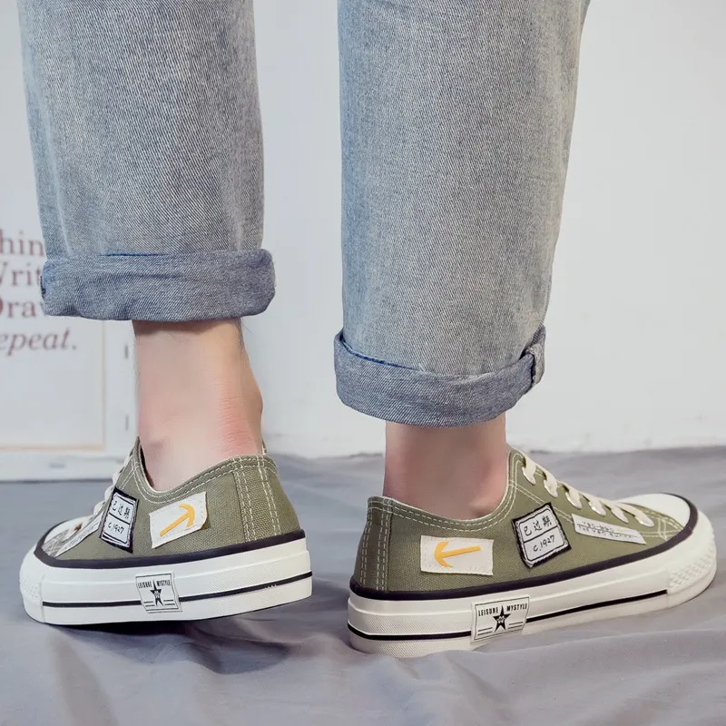 KLAOSD Anti Slip Wear Resistant Low Top Canvas Shoes Unisex-13