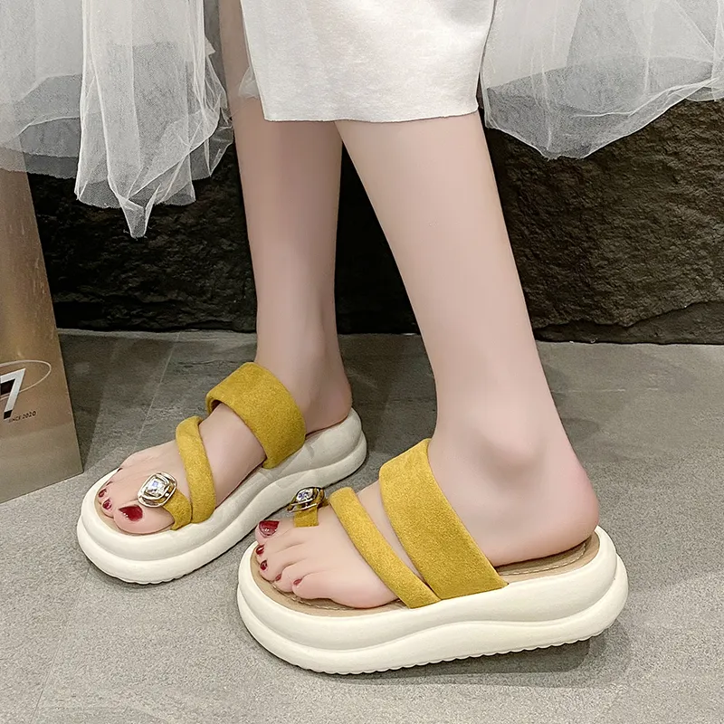 KLAOSD Rubber Sole Rhinestone Odor Resistant Slip Resistant Abrasion Resistant Slide Slippers Women's-8