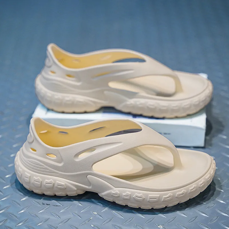 KLAOSD Quiet Odor Resistant Abrasion Resistant Flip Flops Men's-2