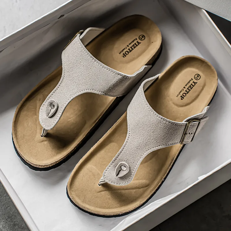 KLAOSD Rubber Sole Abrasion Resistant Slip Resistant Flip Flops Unisex-7