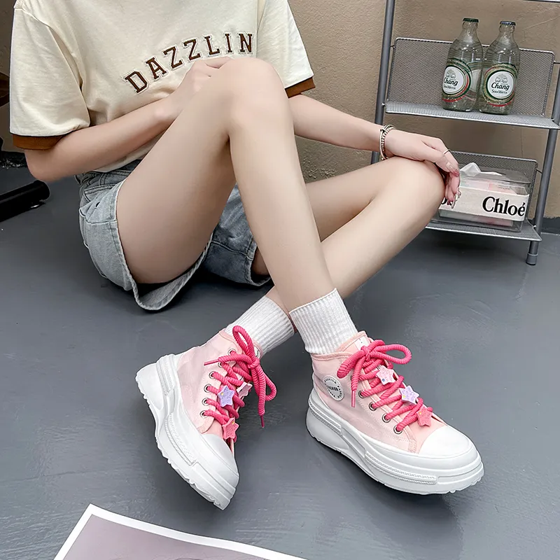 KLAOSD Anti Slip Wear Resistant High Top Skateboard Shoes Women's-11