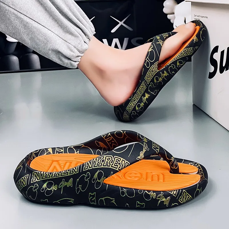 KLAOSD Odor Resistant Abrasion Resistant Slip Resistant Flip Flops Men's-3