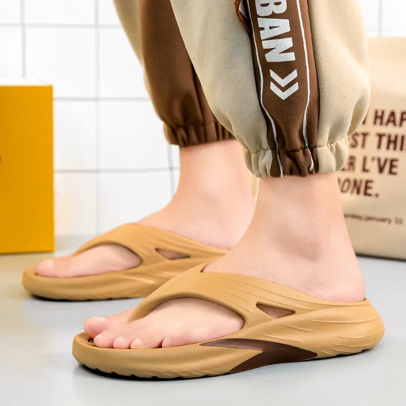 KLAOSD Odor Resistant Abrasion Resistant Slip Resistant Flip Flops Men's-21