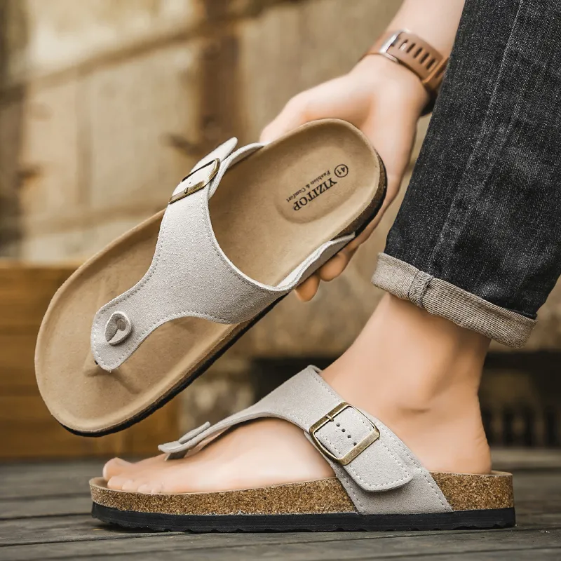 KLAOSD Rubber Sole Abrasion Resistant Slip Resistant Flip Flops Unisex-9