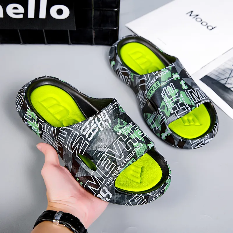 KLAOSD Slip Resistant Abrasion Resistant Cushioning Slide Slippers Men's-8