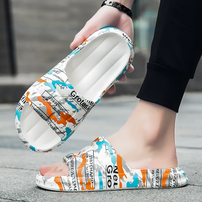 KLAOSD Slip Resistant Abrasion Resistant Cushioning Slide Slippers Unisex-12