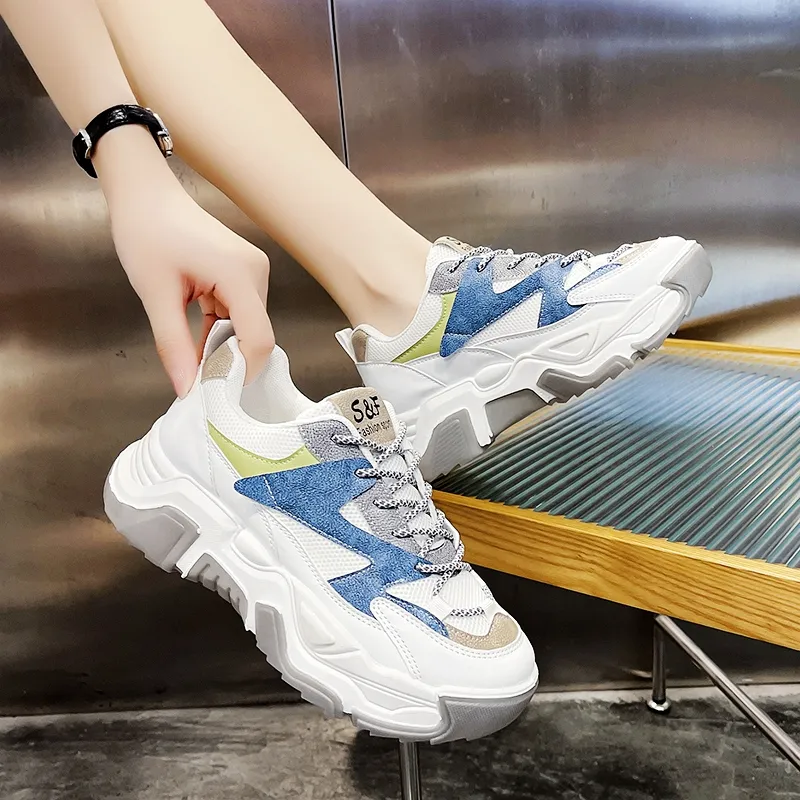 KLAOSD Abrasion Resistant Slip Resistant Low Top Chunky Sneakers Women's-7