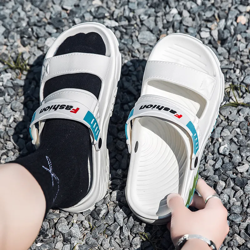 KLAOSD Beach Sandals Men Black/White/Khaki-7