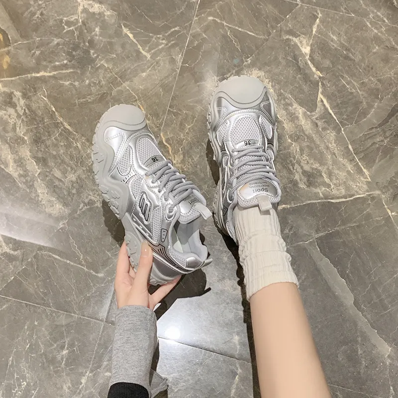 KLAOSD Slip Resistant And Breathable Low Top Chunky Sneakers Women's-8