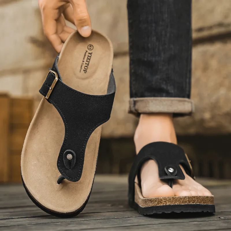 KLAOSD Rubber Sole Abrasion Resistant Slip Resistant Flip Flops Unisex-2