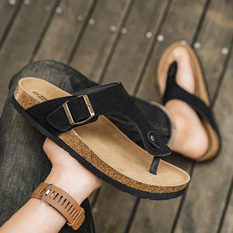 KLAOSD Rubber Sole Abrasion Resistant Slip Resistant Flip Flops Unisex-4