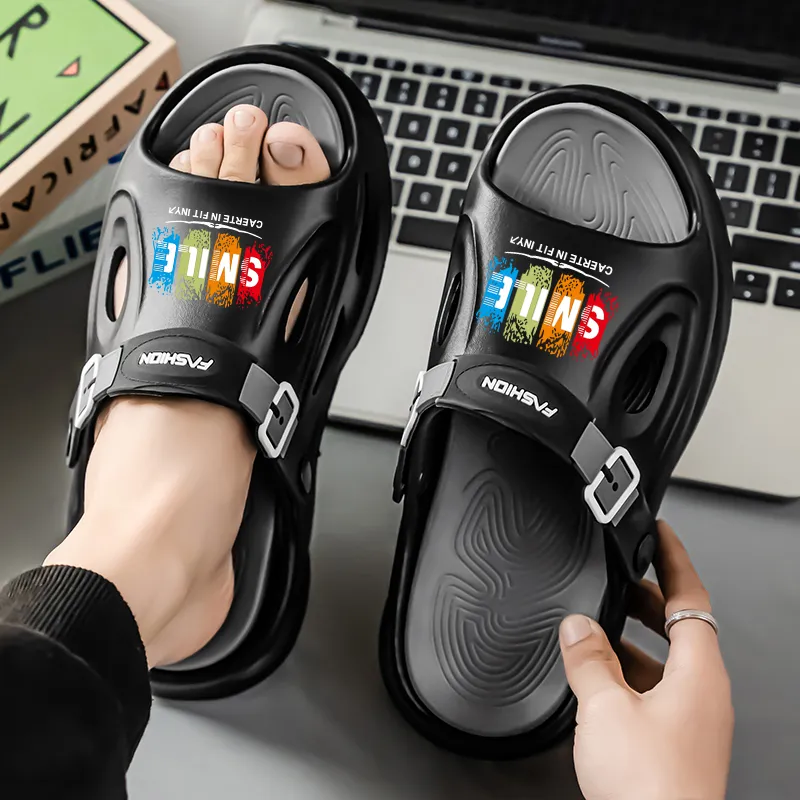 KLAOSD EVA Slip Resistant Shock Absorbers Slide Slippers Men's-3