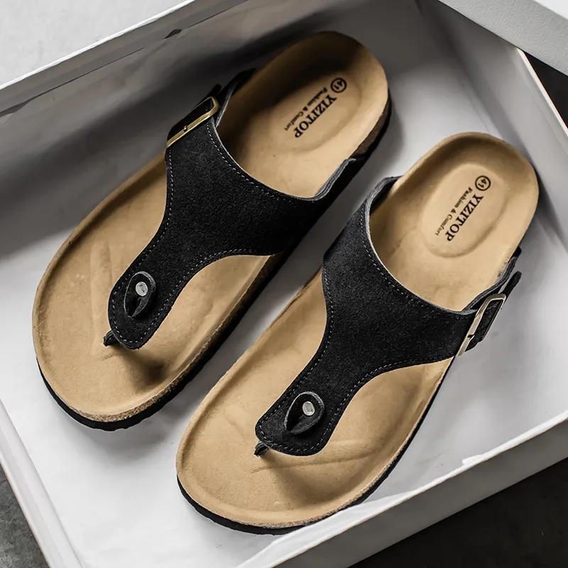 KLAOSD Rubber Sole Abrasion Resistant Slip Resistant Flip Flops Unisex-1