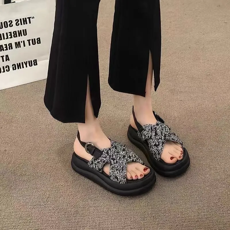 KLAOSD One Strap Sandals Women's Black-2