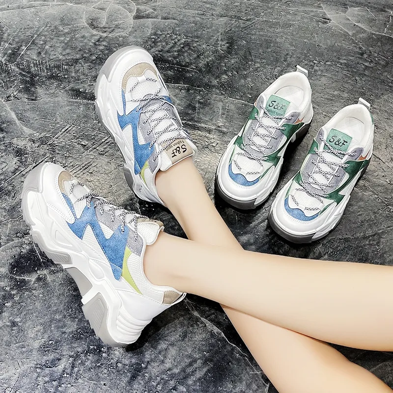 KLAOSD Abrasion Resistant Slip Resistant Low Top Chunky Sneakers Women's-9