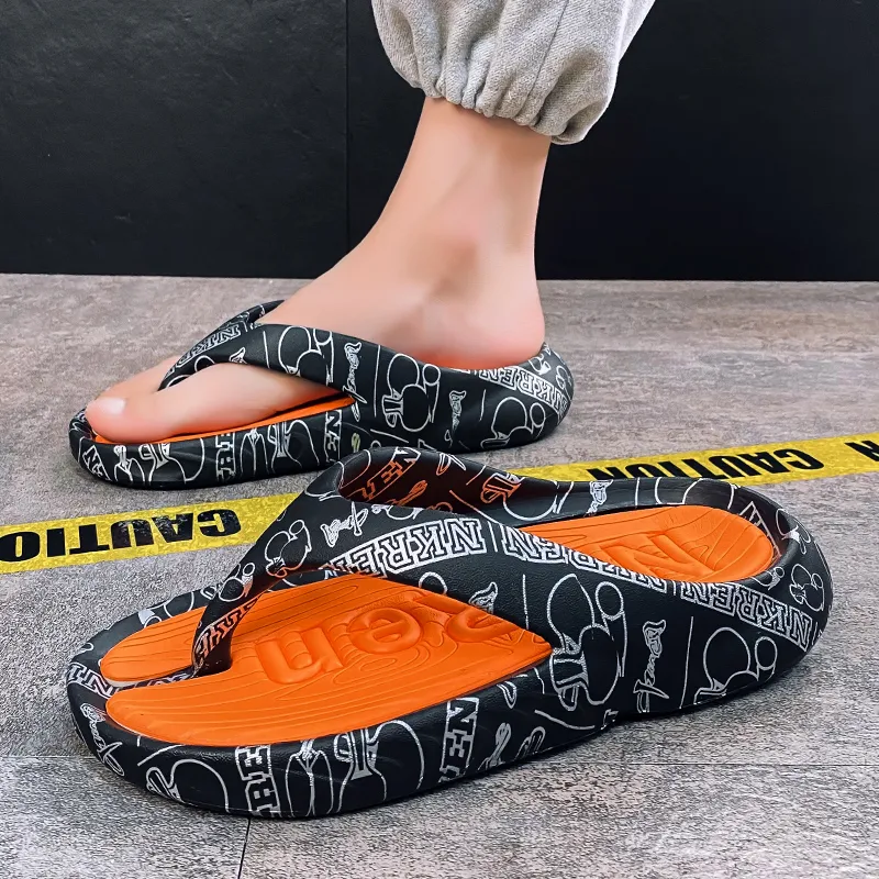 KLAOSD Odor Resistant Abrasion Resistant Slip Resistant Flip Flops Men's-17