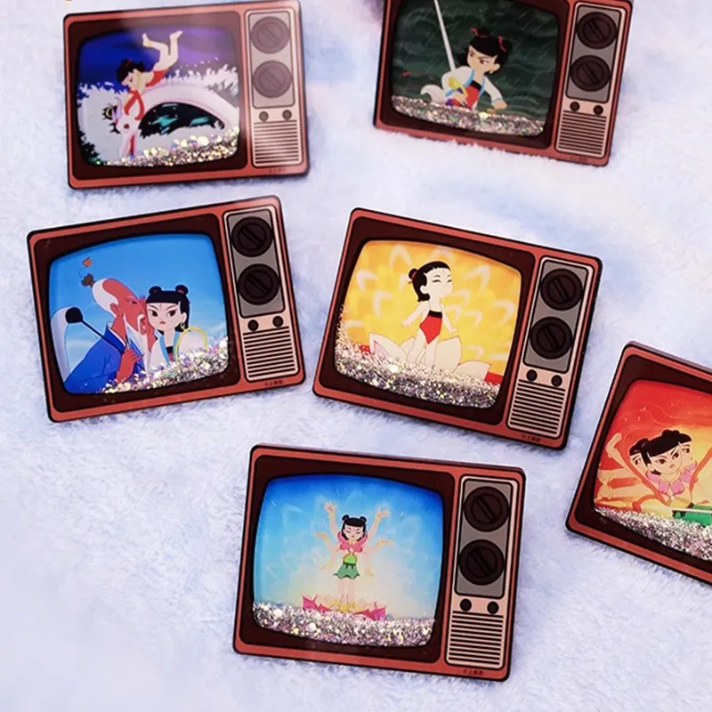 On The Beauty Of The Film Ne Zha Conquers The Sea Collection Old TV Sand Anime / Games Fridge Magnets-15