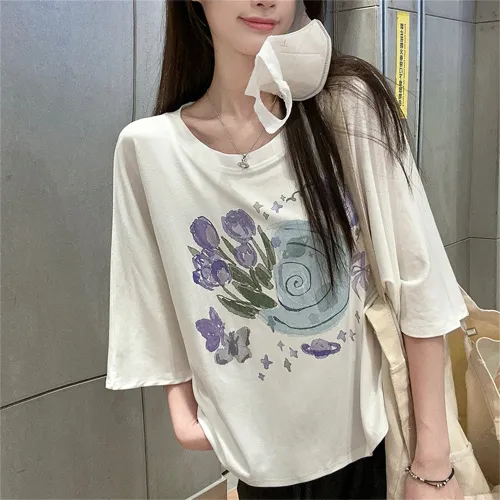 Si Bei'er Drop Shoulder Sleeve T Shirt Women's