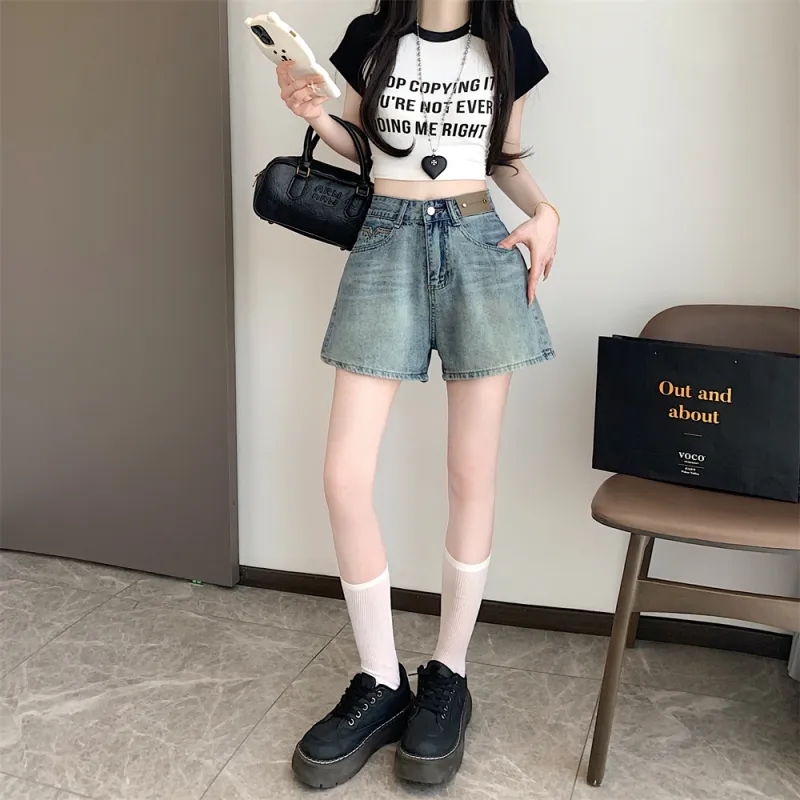 Si Bei'er Denim Shorts Women's Vintage-5