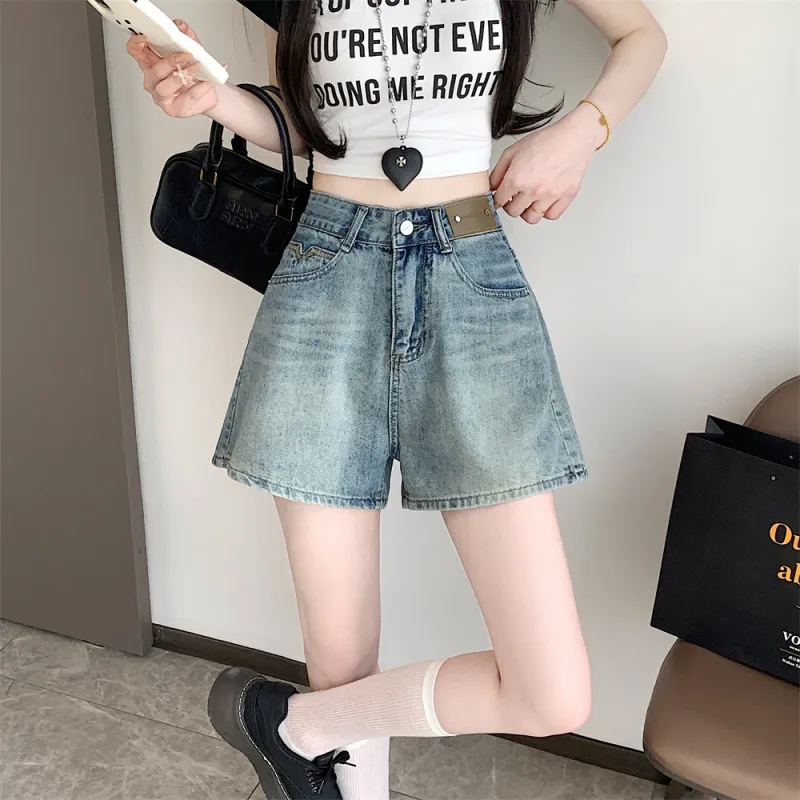 Si Bei'er Denim Shorts Women's Vintage-7
