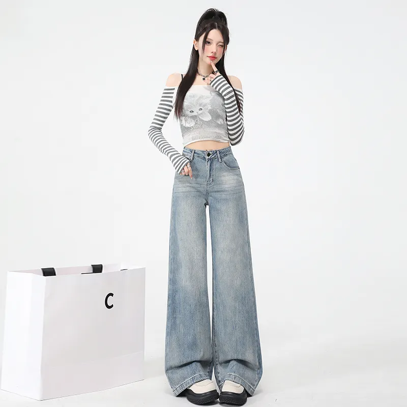 Si Bei'er Jeans Women's Nostalgic Blue-2