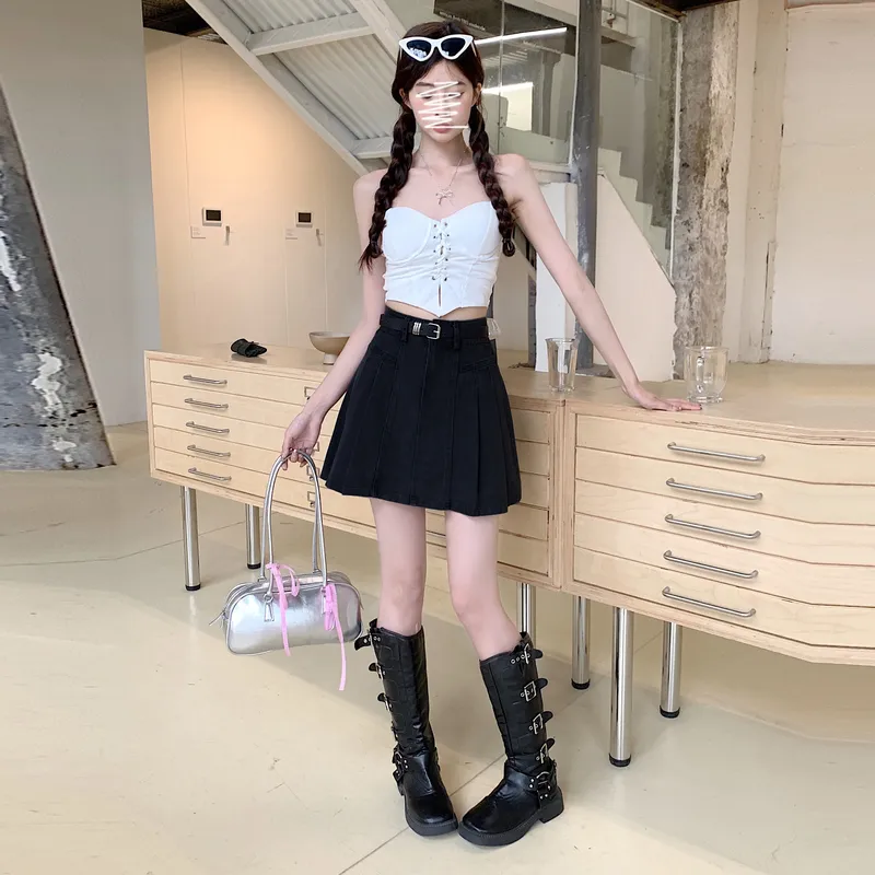 Si Bei'er Denim Short Skirts Women's-6