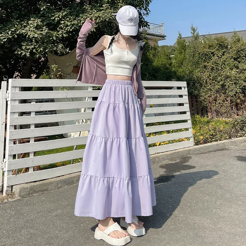 Si Bei'er Casual Long Skirts Women's-17