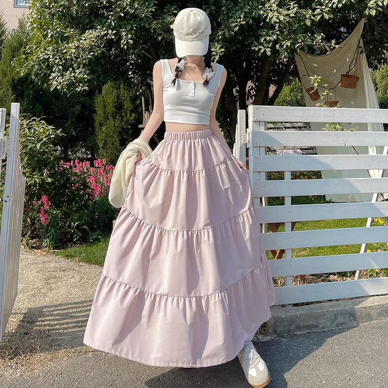 Si Bei'er Casual Long Skirts Women's-5