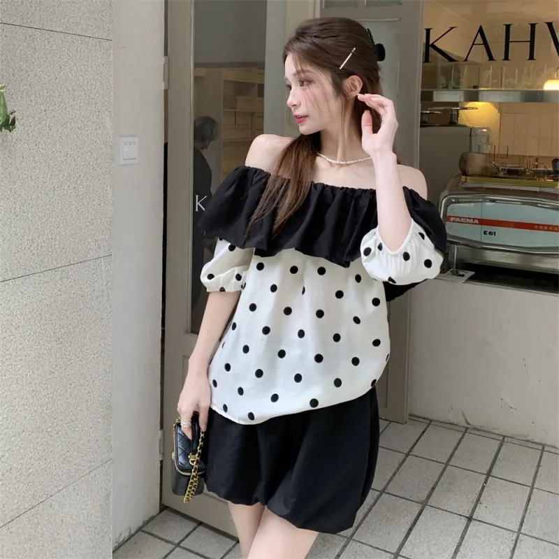 Si Bei'er Shirts Women's Polka Dot-5