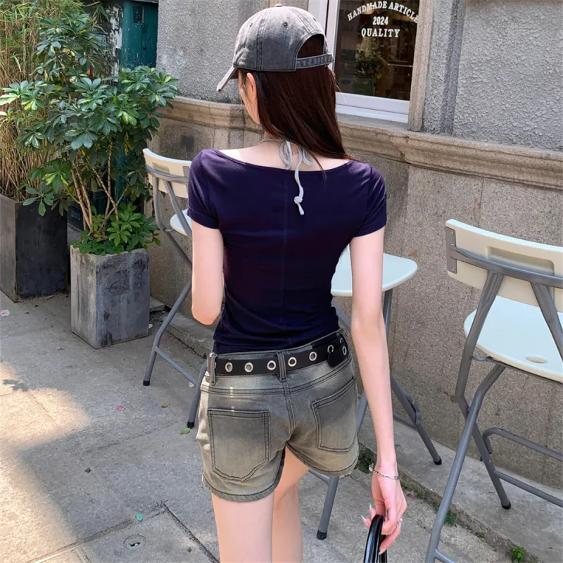 Si Bei'er T Shirt Women's Navy Blue-5
