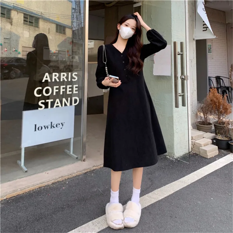 Si Bei'er Long Sleeved Dress Women's-6
