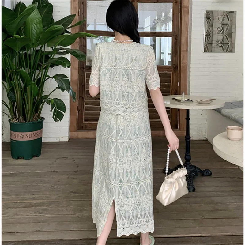 Si Bei'er Two Piece Skirt Sets Women's-1