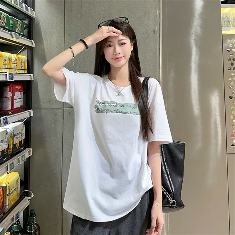 Si Bei'er Drop Shoulder Sleeve T Shirt Women's-3