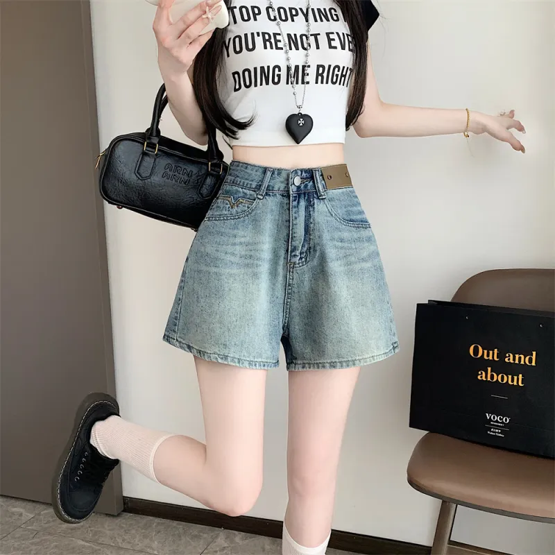 Si Bei'er Denim Shorts Women's Vintage-4