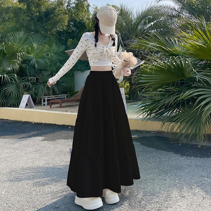 Si Bei'er Casual Long Skirts Women's-1