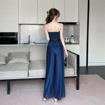 Si Bei'er Jumpsuit Women's Dark Blue/Belt