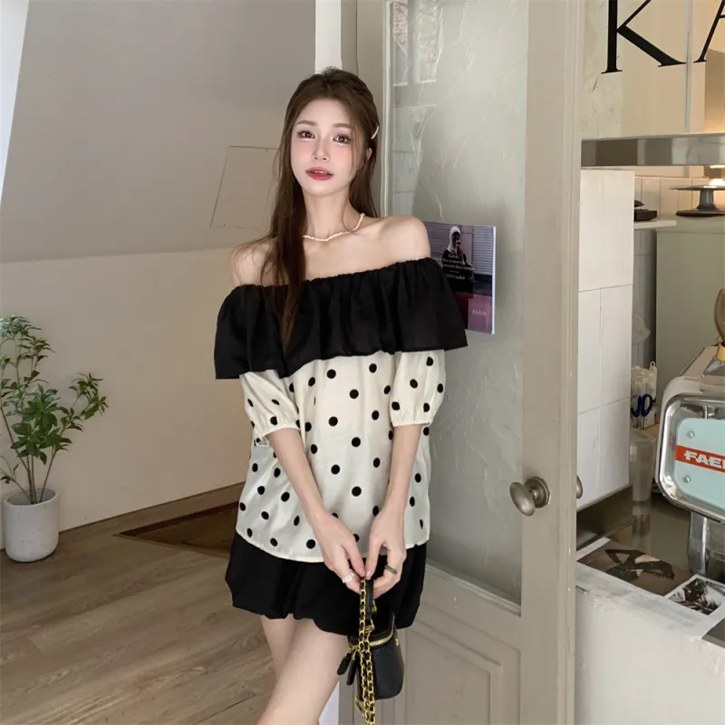 Si Bei'er Shirts Women's Polka Dot-1