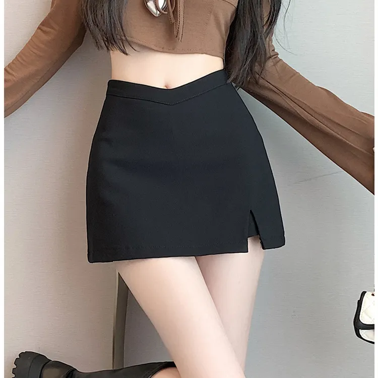 Si Bei'er Casual Short Skirts Women's Black-6